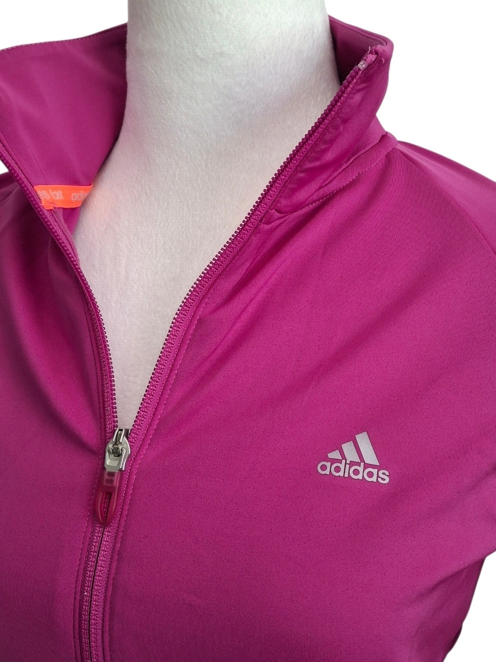 Adidas Women's Magenta Full-Zip Track Jacket, Size S, Outdoor, Lightweight - Picture 2 of 9